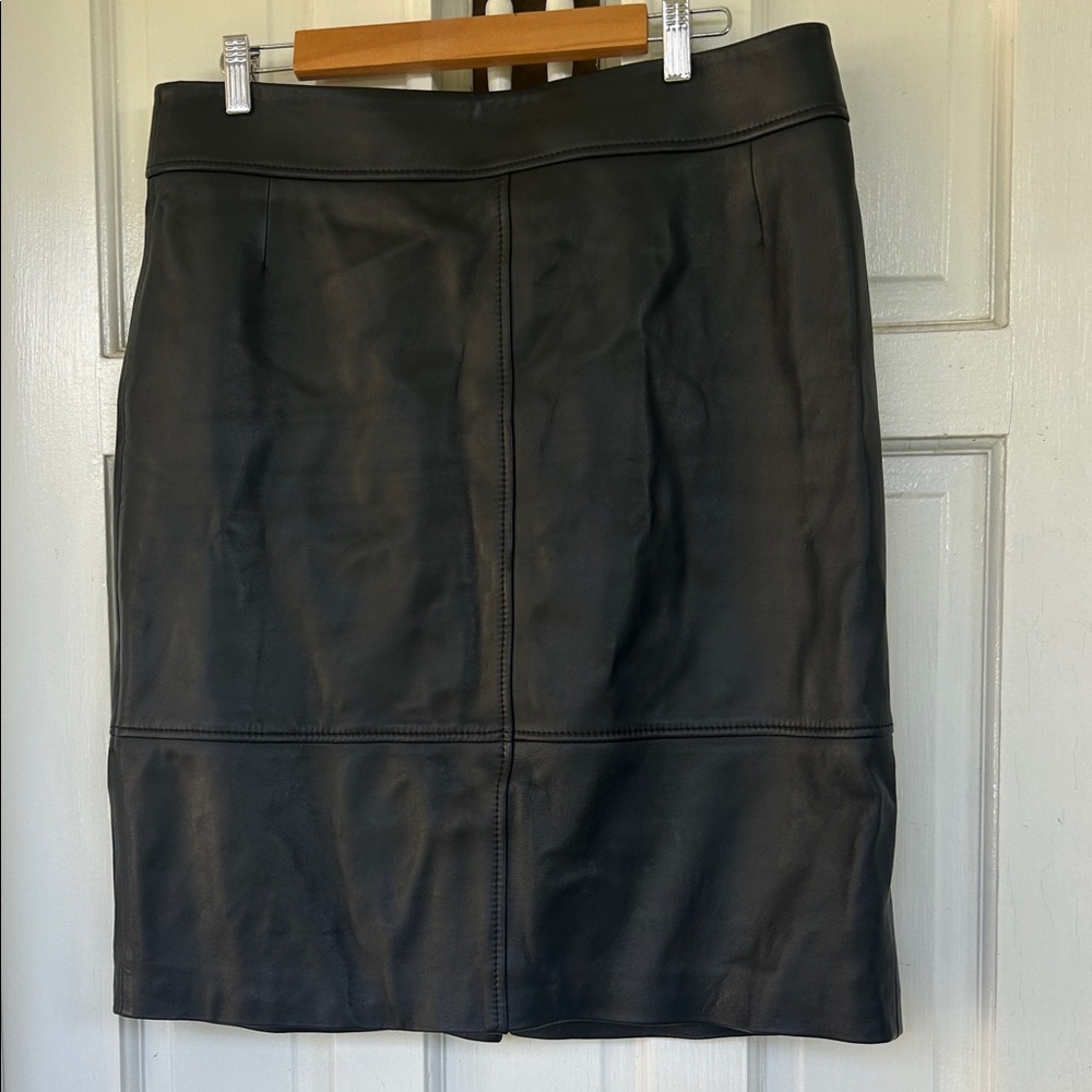 Boss Black Leather Pencil Skirt